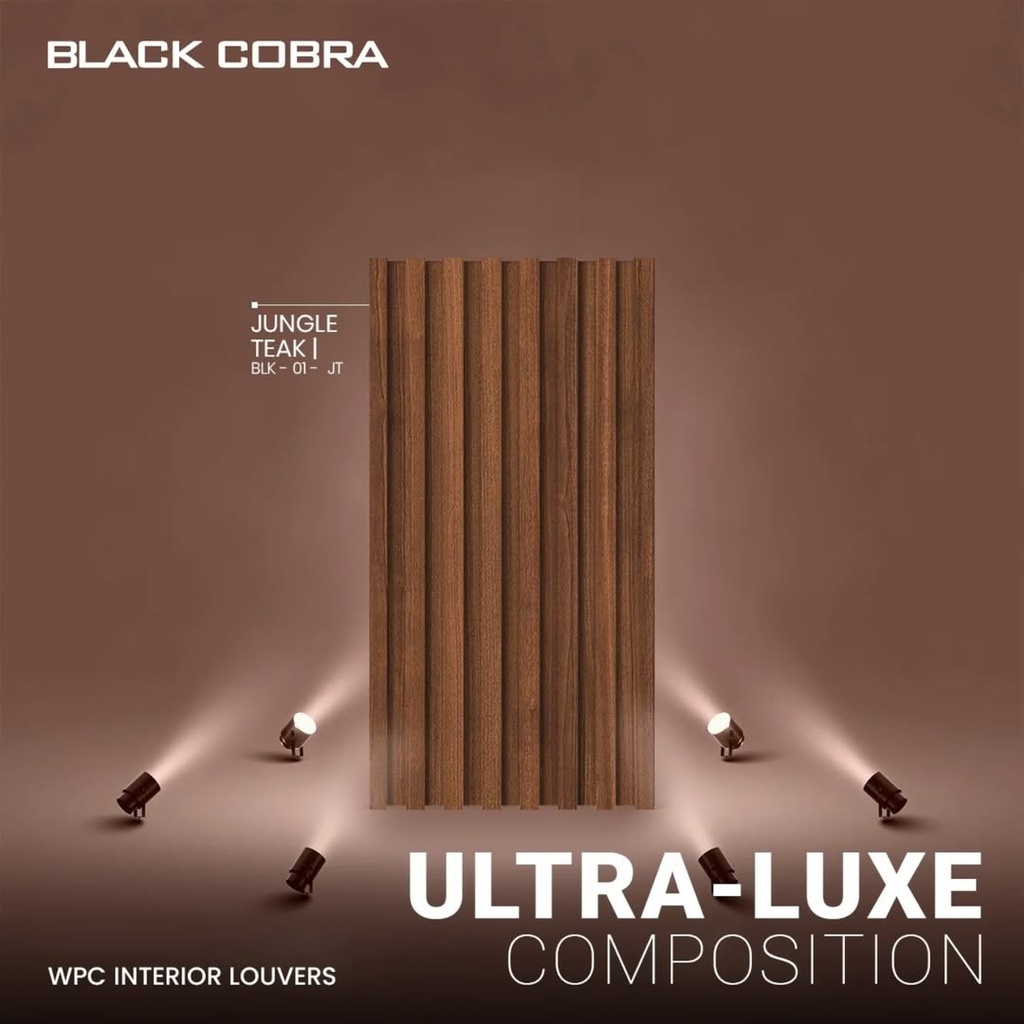 Black Cobra Wooden WPC Louvers- 9.5ft*6in