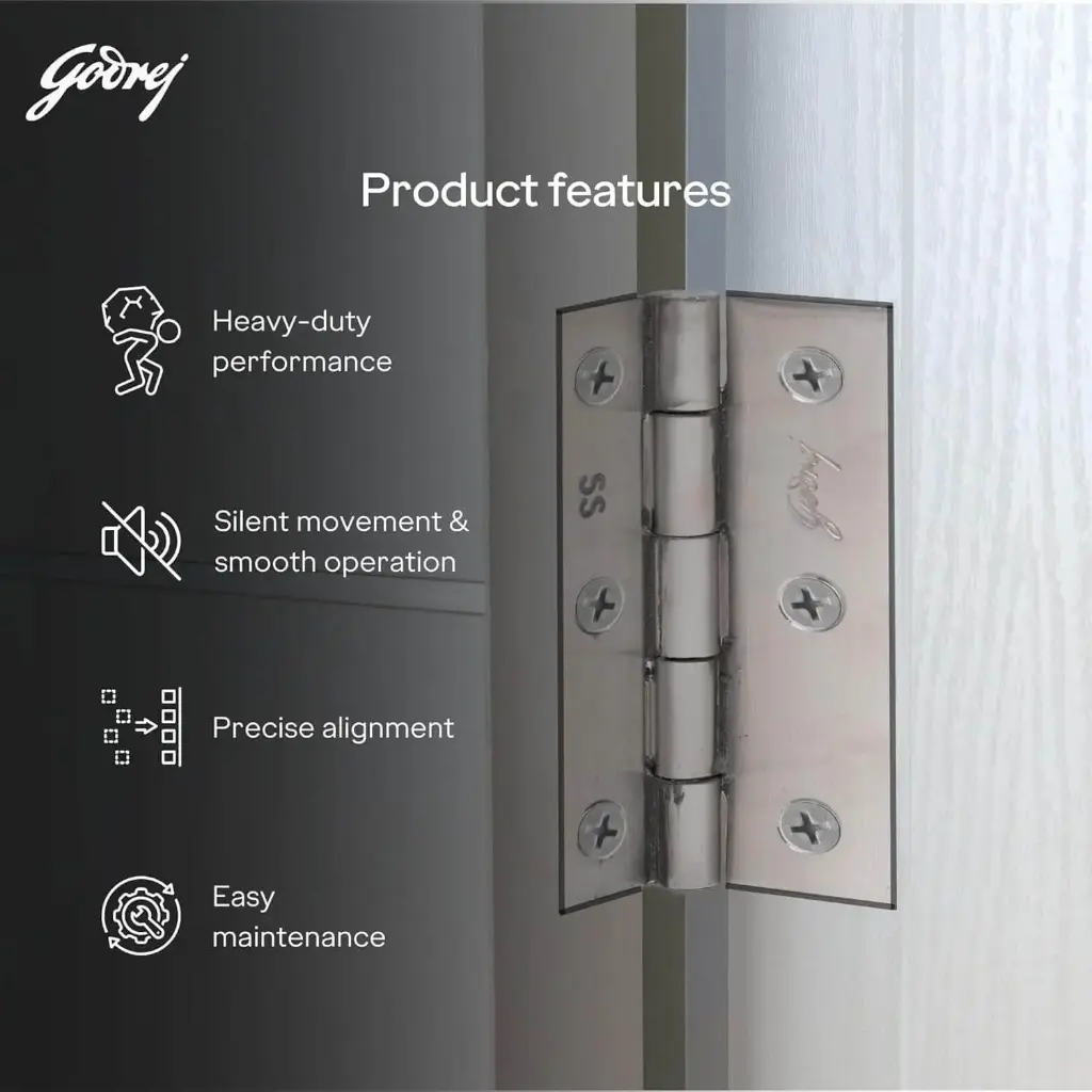 Godrej SS Hinges Plain Joint (4x12) 4365