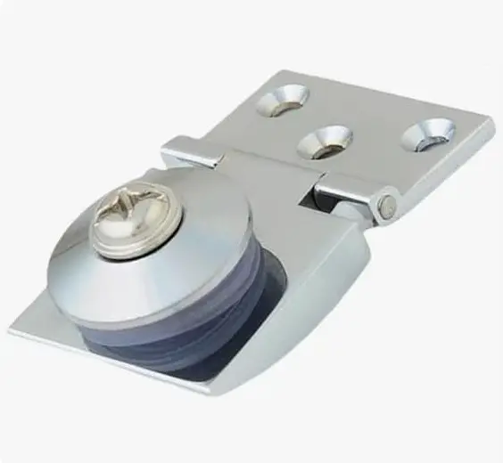 Glass Hinges Round Brass