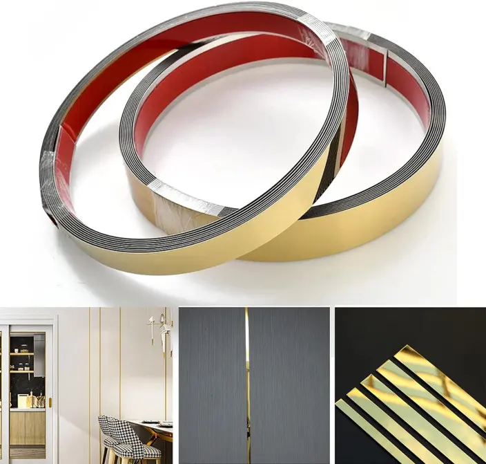 Delica SS PVD Self Adhesive Strip 5mtr- 20mm Gold Color
