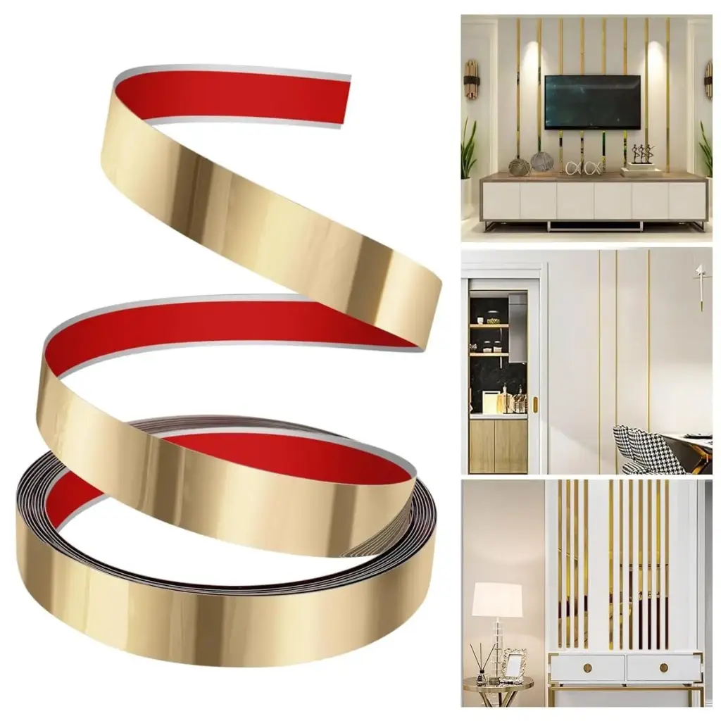 Delica SS PVD Self Adhesive Strip 5mtr- 25mm Gold Color