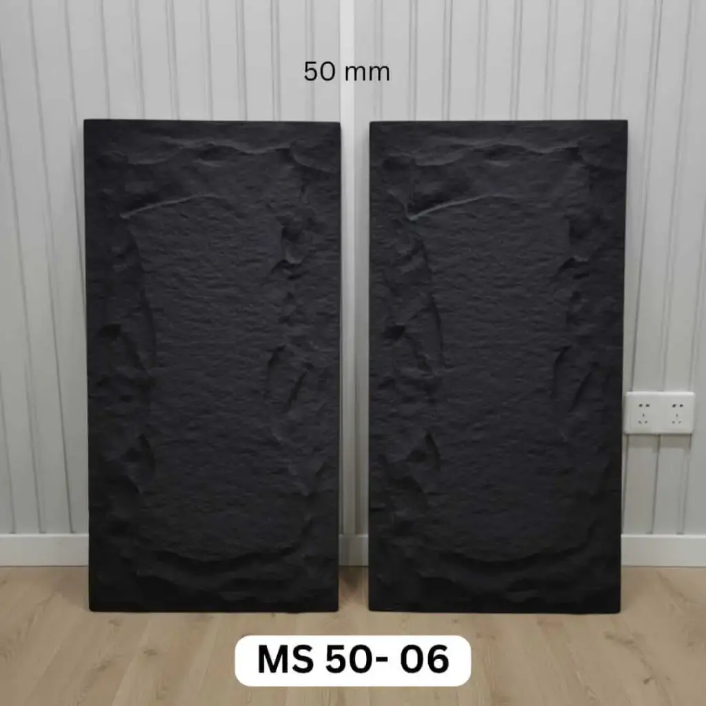 PU Stone Panels- MS06 Black 50mm Kalista