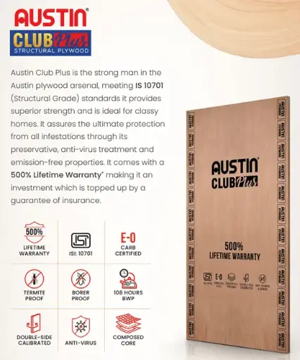 Austin Club Plus 710 Plywood- 9mm (Lifetime Warranty)