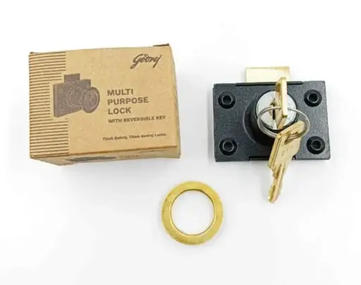 Godrej- Mutipurpose Lock with Reverse Key Black 9350