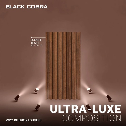 Black Cobra Wooden WPC Louvers- 9.5ft*6in