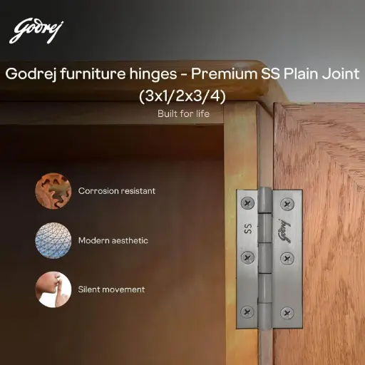 Godrej SS Cut Hinges (3 x 1/2 x 3/4) 