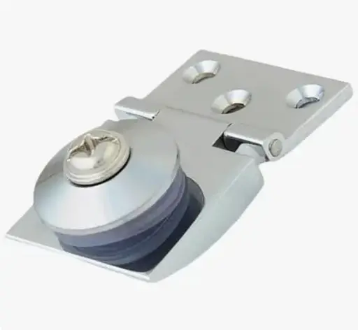 Glass Hinges Round Brass